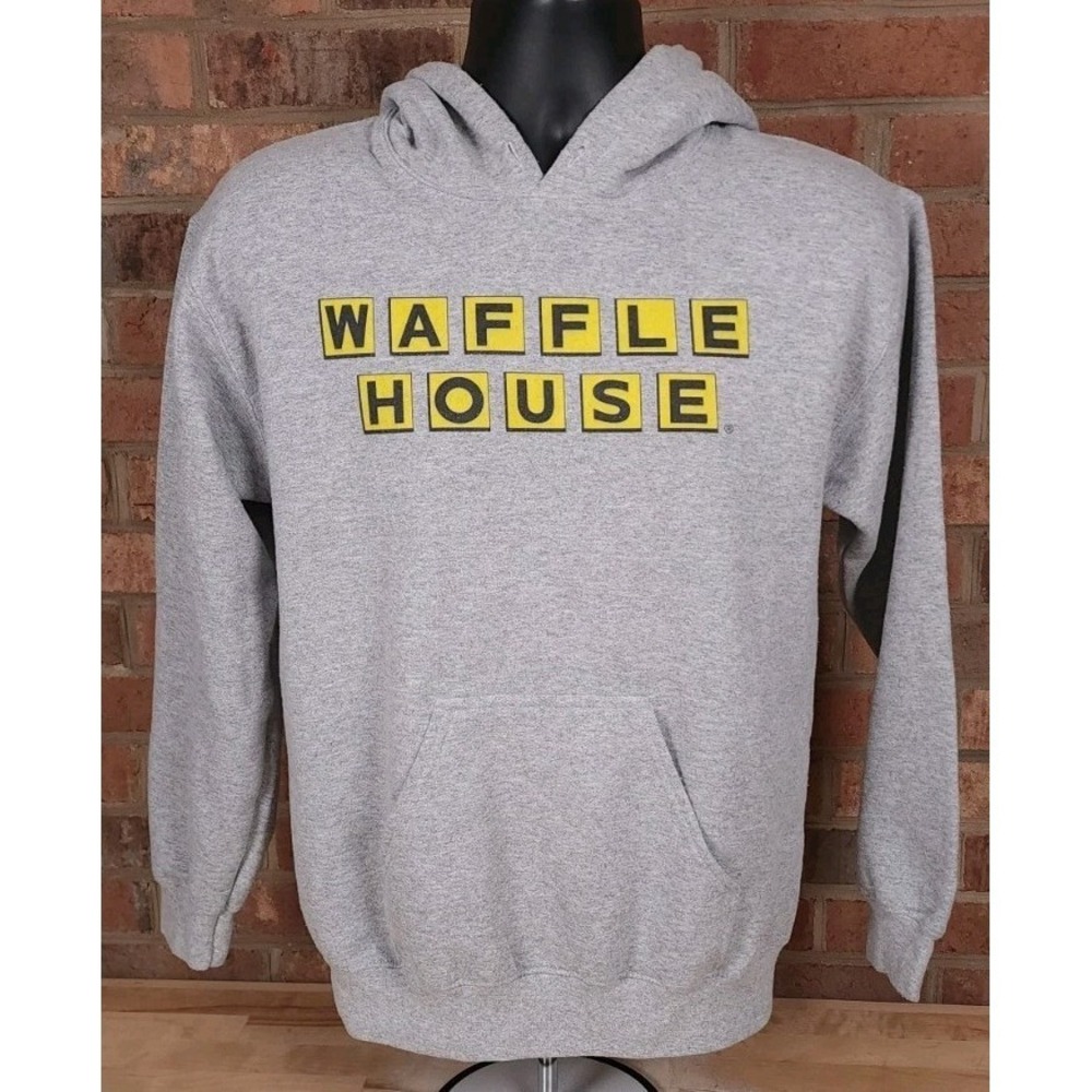 Waffle House Gray Cotton Pullover Hoodie Sweatshirt Mens Size Small - Picture 1 of 6